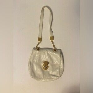 Cynthia Rowley White Leather Purse Gold Chain